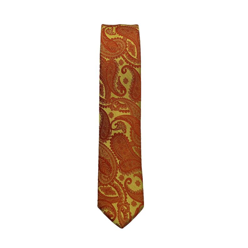 Corbata Microfibra Ameba 5cm Alaniz Naranjo-1