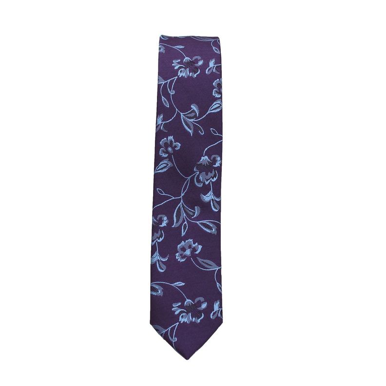 Corbata Microfibra Hojas 5cm Alaniz Morado-1