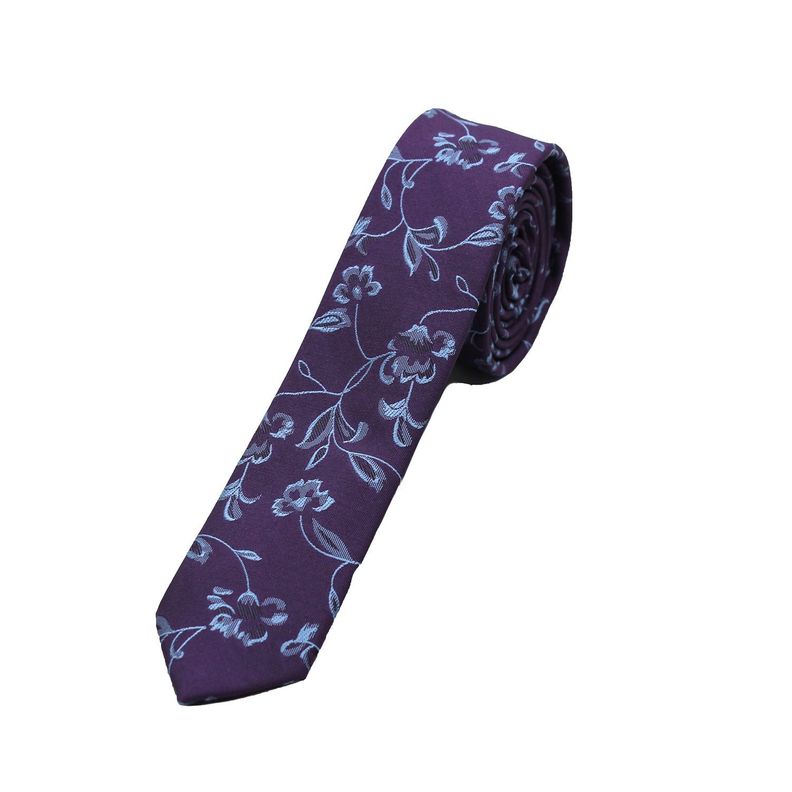 Corbata Microfibra Hojas 5cm Alaniz Morado-0