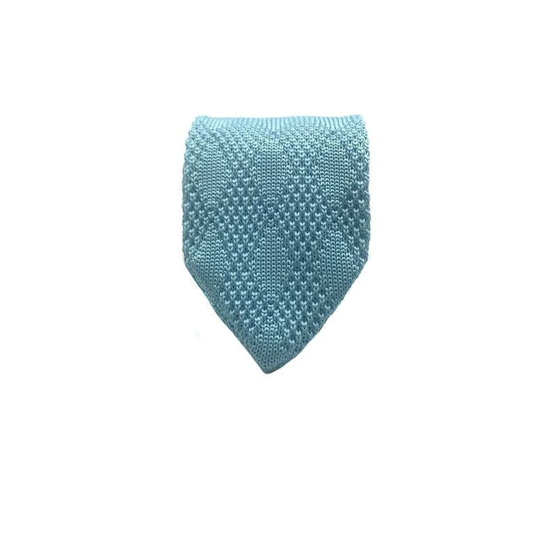 Corbata Tejida Turquesa Lisa Rombo 6.5 cm-1