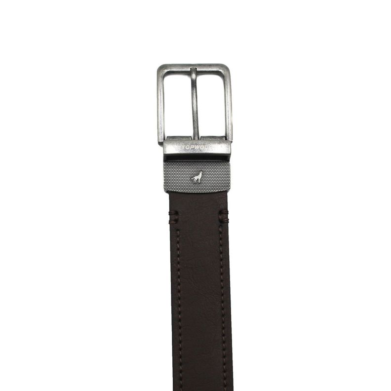 Cinturón Reversible Café/Gris 4,0 cm V7 Talla 105-2