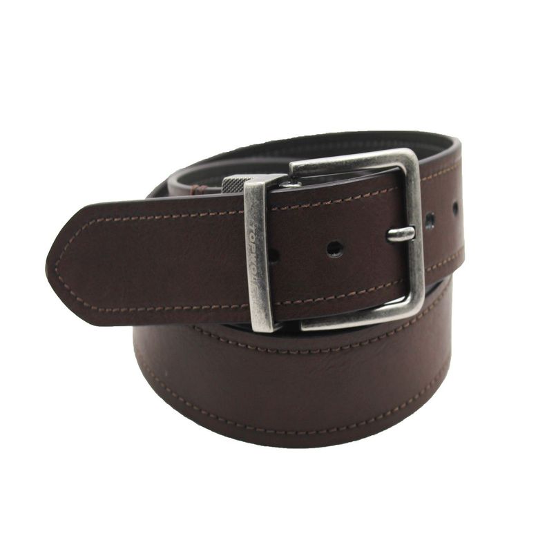 Cinturón Reversible Café/Gris 4,0 cm V7 Talla 105-0