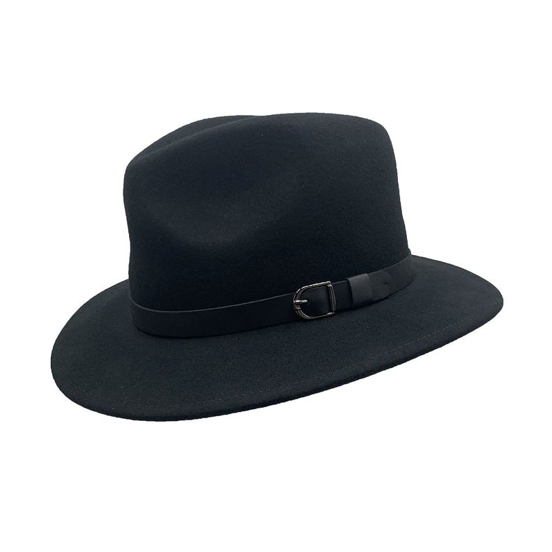Sombrero Palermo Negro Ala Ancha 100% Fieltro-1