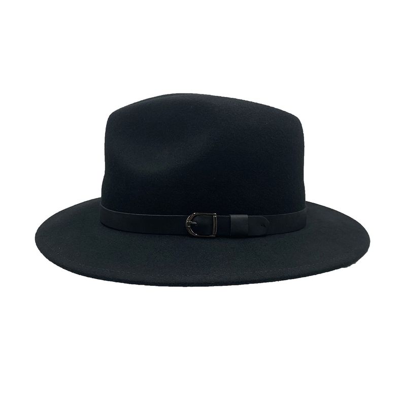 Sombrero Palermo Negro Ala Ancha 100% Fieltro-2