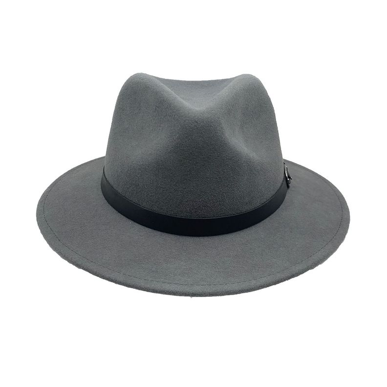 Sombrero Palermo Gris Ala Ancha 100% Fieltro Inv-0