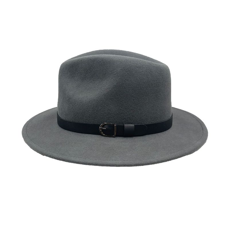 Sombrero Palermo Gris Ala Ancha 100% Fieltro Inv-1