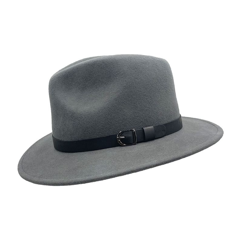 Sombrero Palermo Gris Ala Ancha 100% Fieltro Inv-2