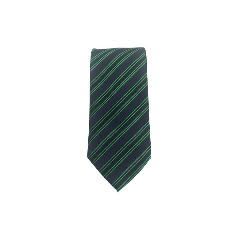 Corbata Seda Diseño Rayas Verde 8cm-2