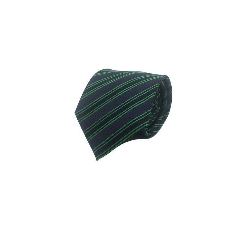 Corbata Seda Diseño Rayas Verde 8cm-0