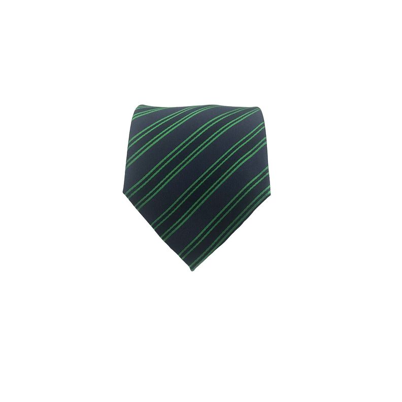 Corbata Seda Diseño Rayas Verde 8cm-1
