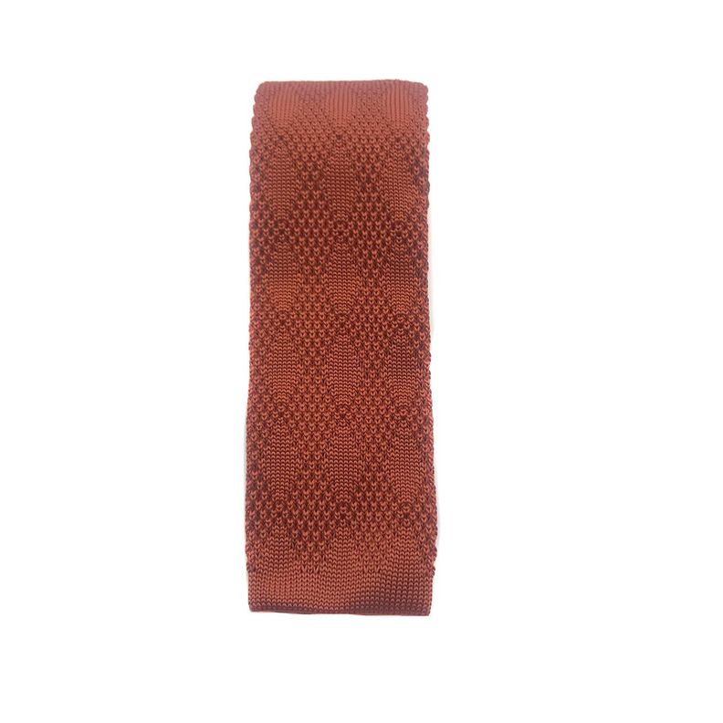 Corbata Tejida Ladrillo Lisa Rombo 6.5 cm-2