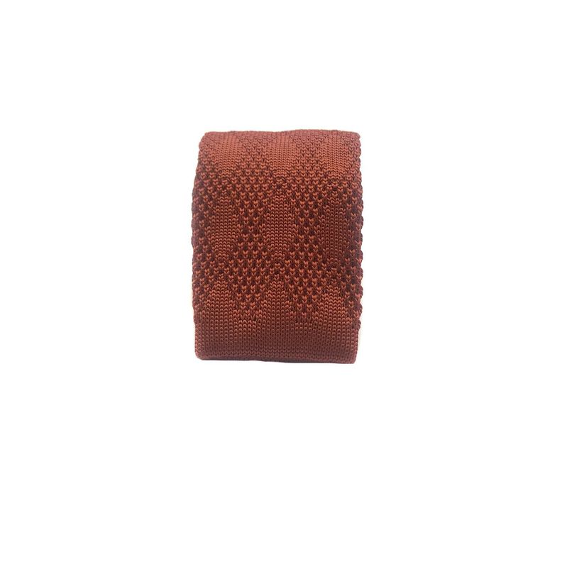 Corbata Tejida Ladrillo Lisa Rombo 6.5 cm-1