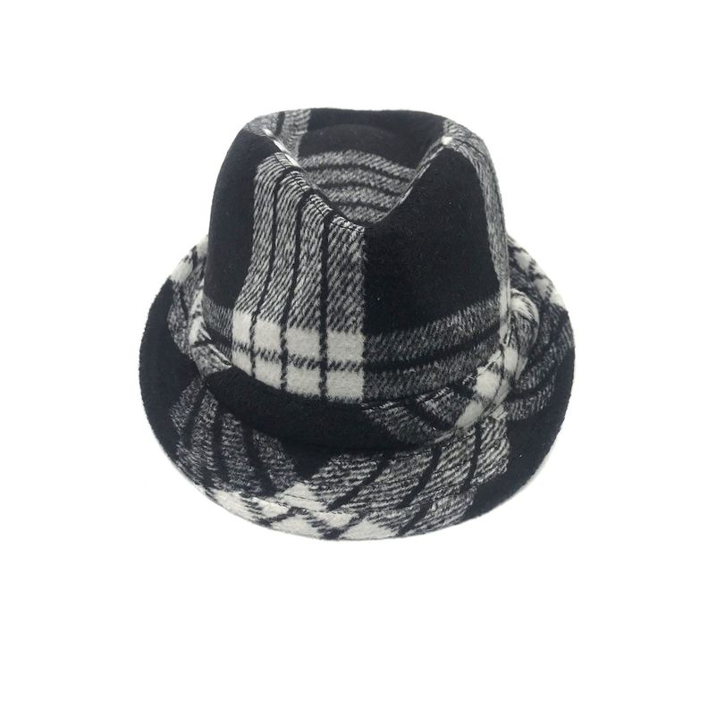 Sombrero Inglés Fantasía Negro Blanco  Talla S-0