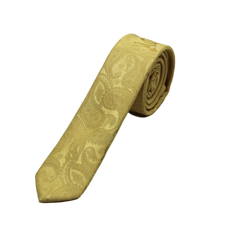 Corbata Microfibra Ameba 5cm Alaniz Amarillo-0