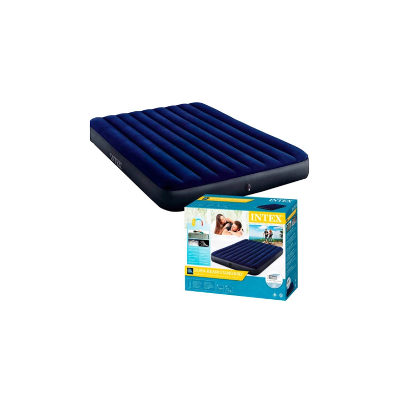 Colchon Inflable Para Camping Intex De 152 x 203 x 25 cm-1