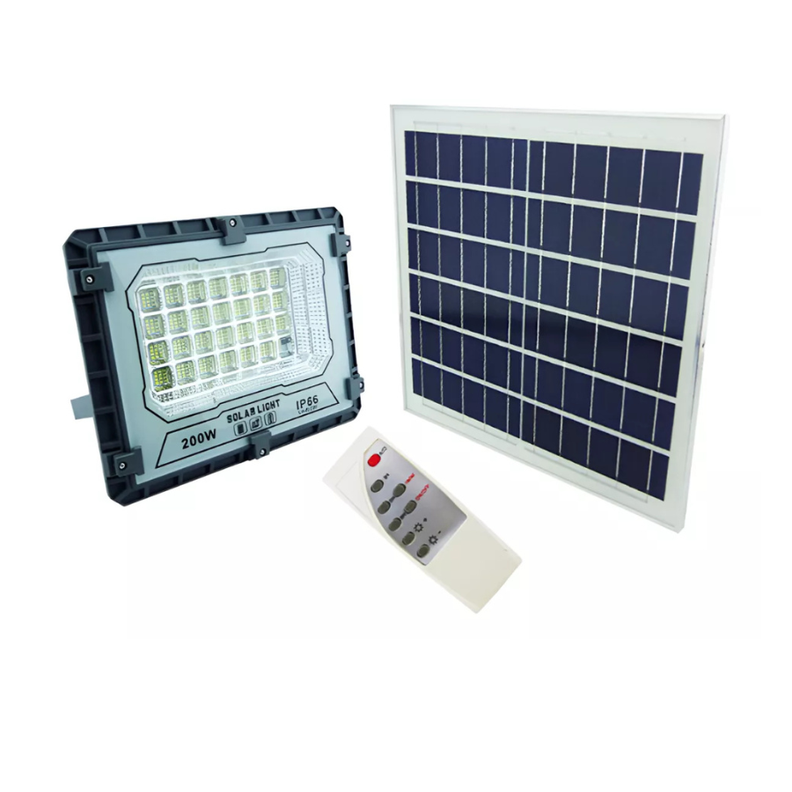 Lampara solar led Reflector Solar 200w Recargable Panel Led Luza-0