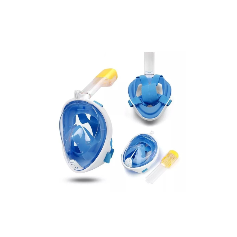 Máscara De Buceo Antiniebla Snorkel Cara Visor 180°-1
