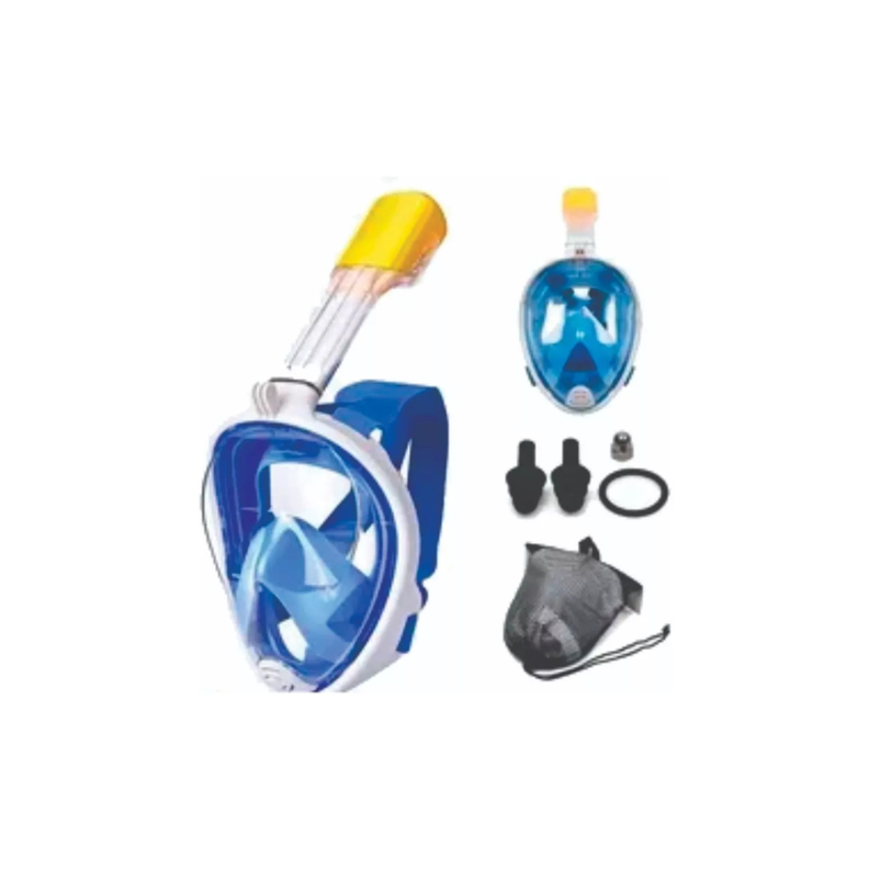 Máscara De Buceo Antiniebla Snorkel Cara Visor 180°-2