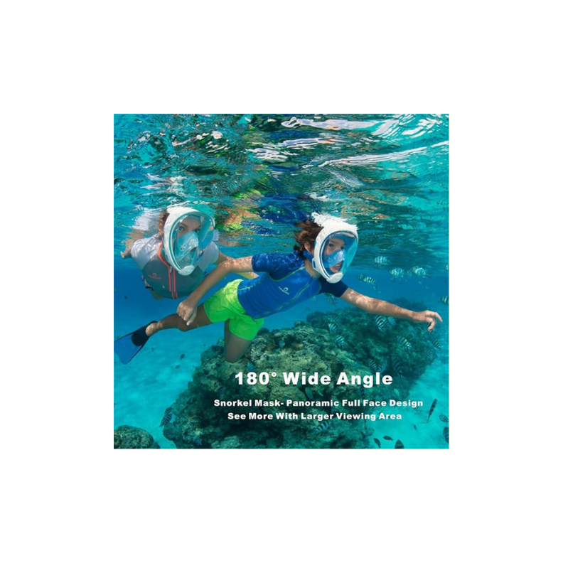 Máscara De Buceo Antiniebla Snorkel Cara Visor 180°-4