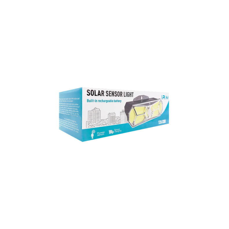 Foco Solar LED de Pared Exterior Con Panel Solar Sensor De Movimiento-4