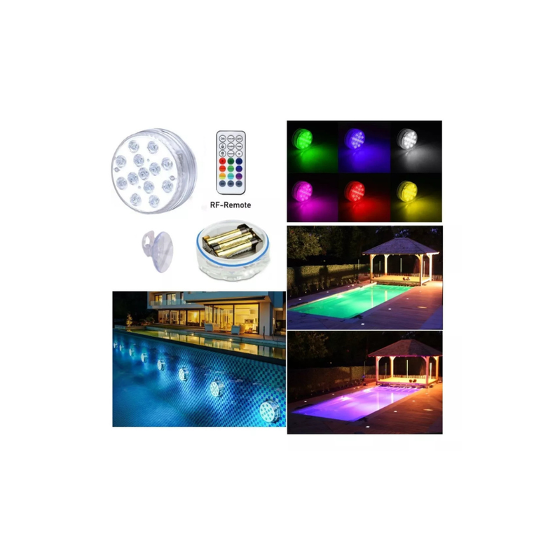 Lampara luz colorida RGB sumergible con control remoto piscina-3