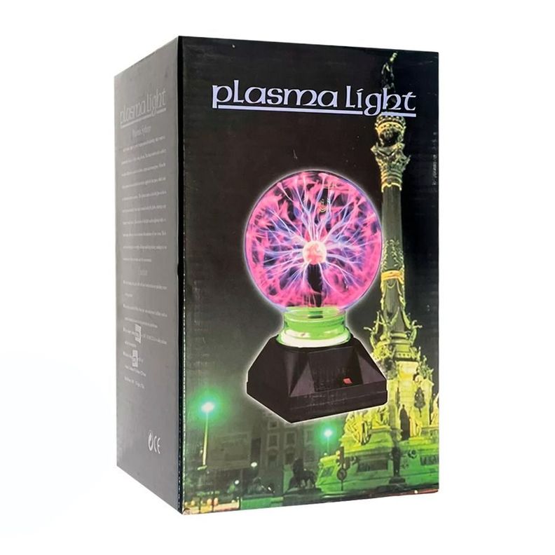 Bola Lampara De Plasma Eléctrica Plasma Light Negro Transparente-2