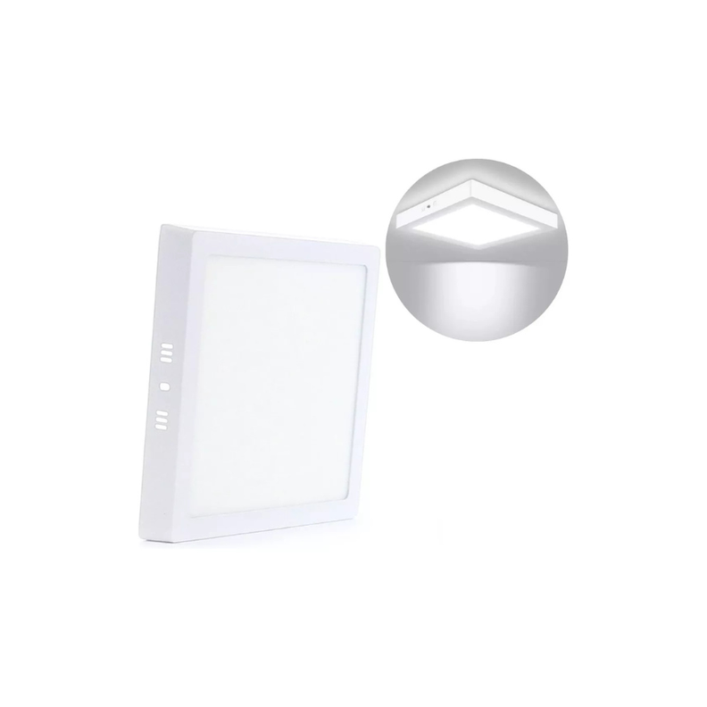 Foco Panel Led Plafon Sobrepuesto cuadrado 18w luz blanca 21x21-2