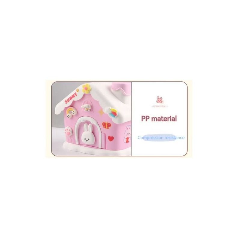 Mini Alcancía Casita Kawaii para niños caja portatil -1