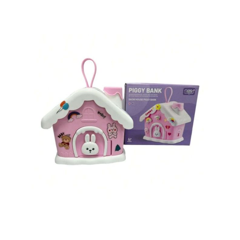 Mini Alcancía Casita Kawaii para niños caja portatil -2