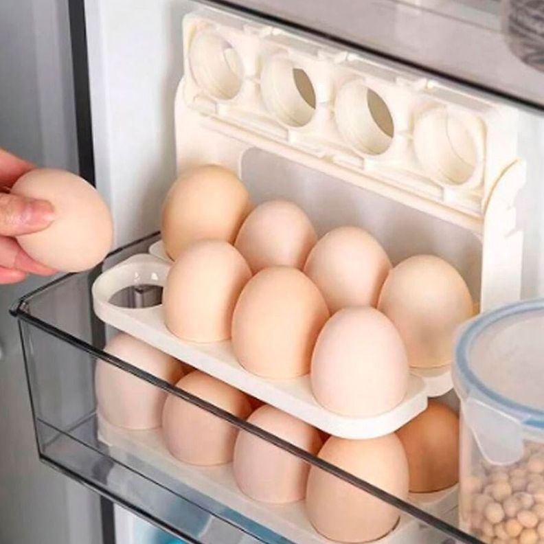 Estante Organizador Almacenamiento De Huevos Plegable De 3 Niveles-3