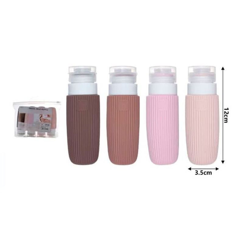 Botellas De Viaje Silicona Portatiles Contenedor 4 Piezas -1