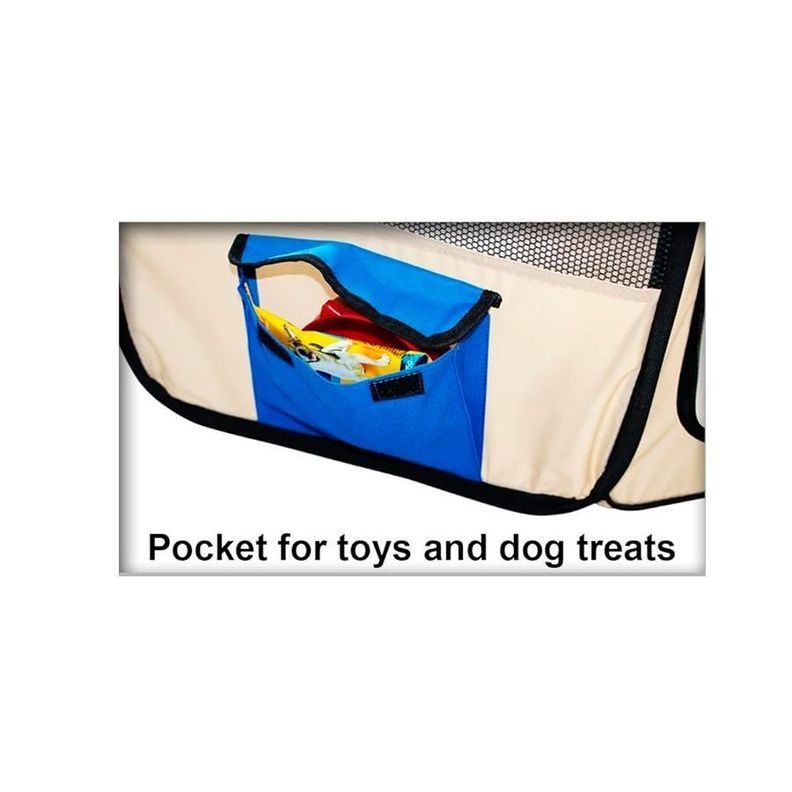 Corral Ligero Portátil Para Mascotas Color Azul 140X140X77cm-2