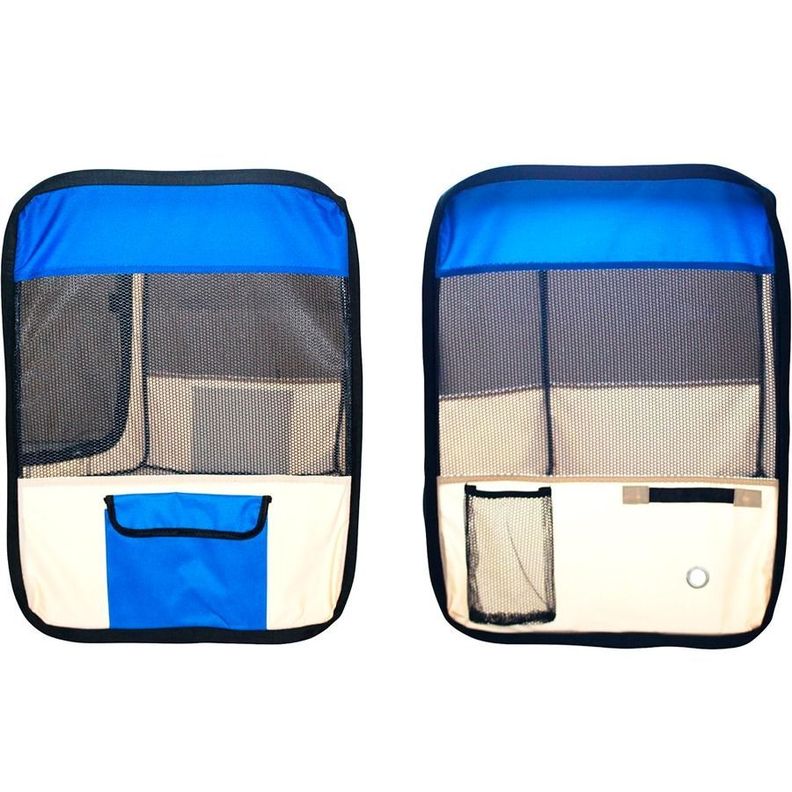 Corral Ligero Portátil Para Mascotas Color Azul 140X140X77cm-4