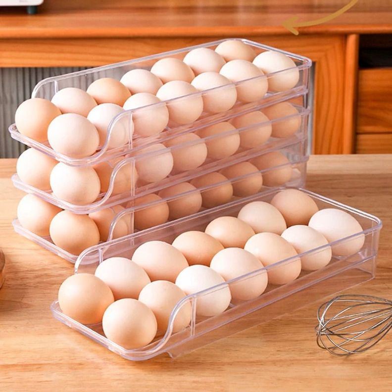 Estante Organizador 28 Huevos Doble Fila De 2 Niveles Para Cocina-2