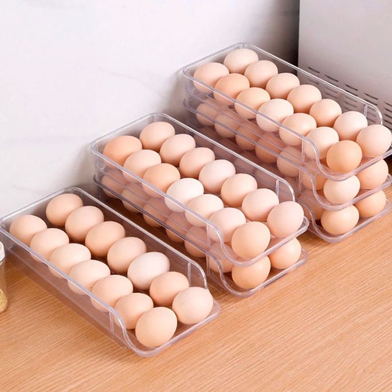 Estante Organizador 28 Huevos Doble Fila De 2 Niveles Para Cocina-3
