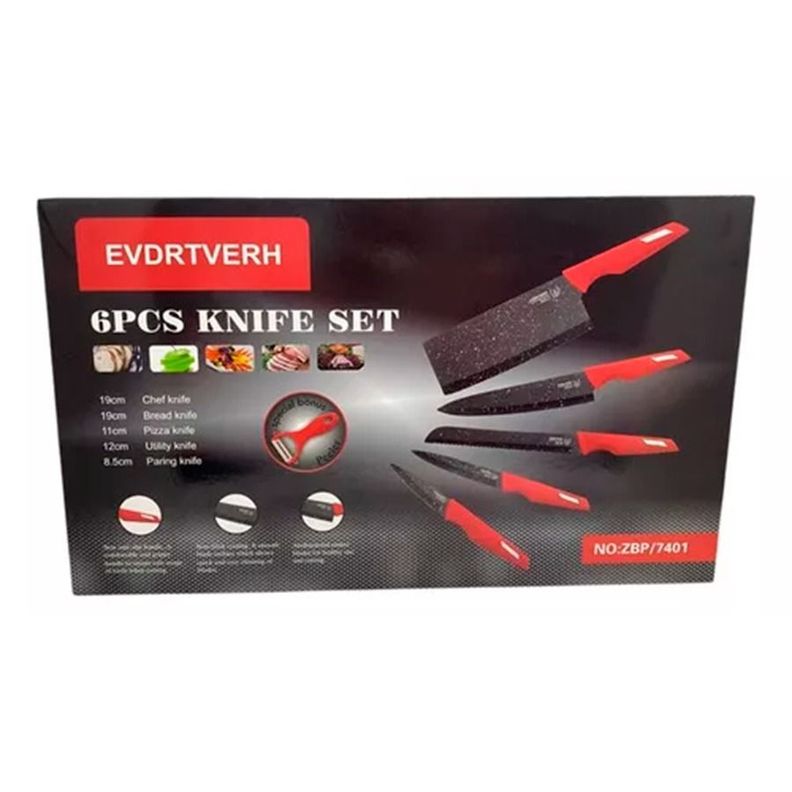 Set de 6 Cuchillos Profesionales para Chef y Cocina-0