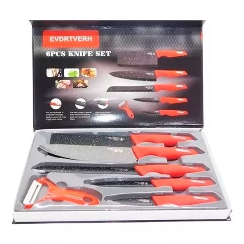 Set de 6 Cuchillos Profesionales para Chef y Cocina-1