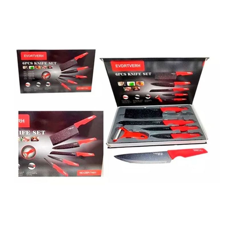 Set de 6 Cuchillos Profesionales para Chef y Cocina-2