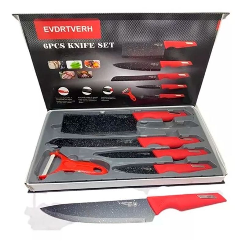 Set de 6 Cuchillos Profesionales para Chef y Cocina-3