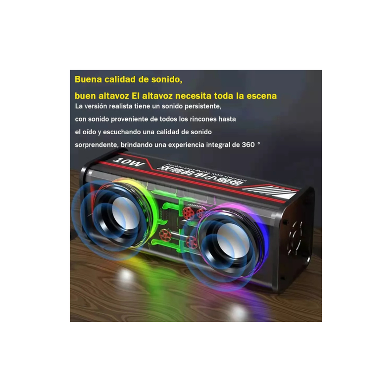 Altavoz bluetooth RGB Sk5 Portátil Recargable 10W-3