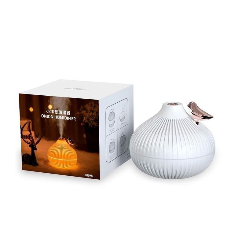 Humidificador Redondo Blanco Luz Led 300 ML-1