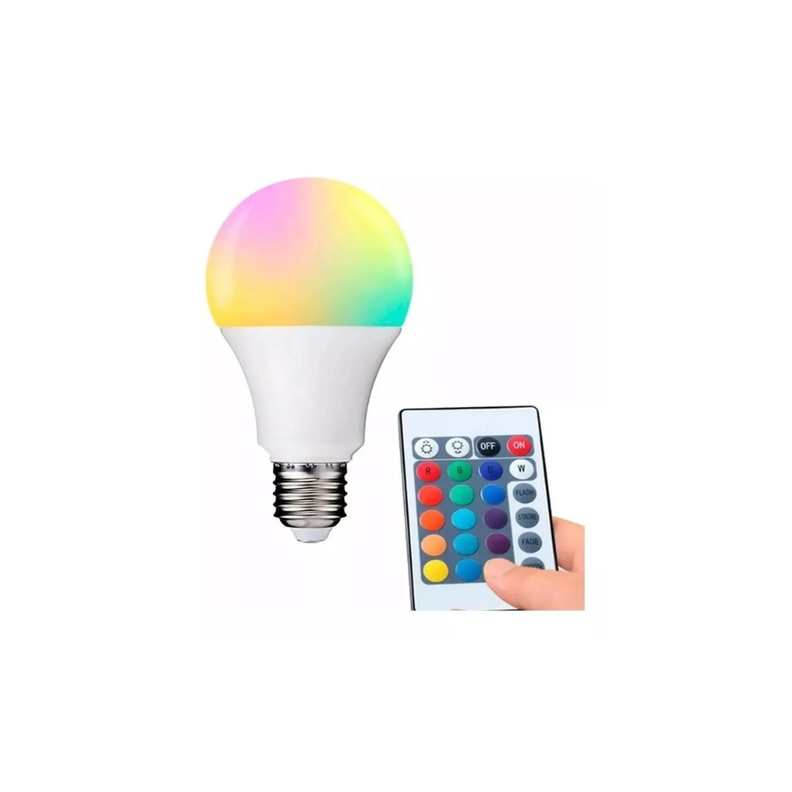 Bombilla colorida con control remoto RGB inteligente E27-0