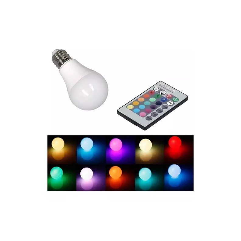 Bombilla colorida con control remoto RGB inteligente E27-2