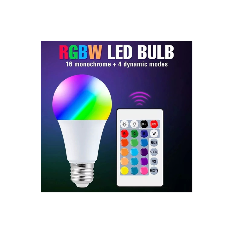 Bombilla colorida con control remoto RGB inteligente E27-3