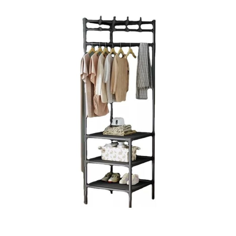 Organizador multifuncional metálico 3 niveles perchero ropa-2