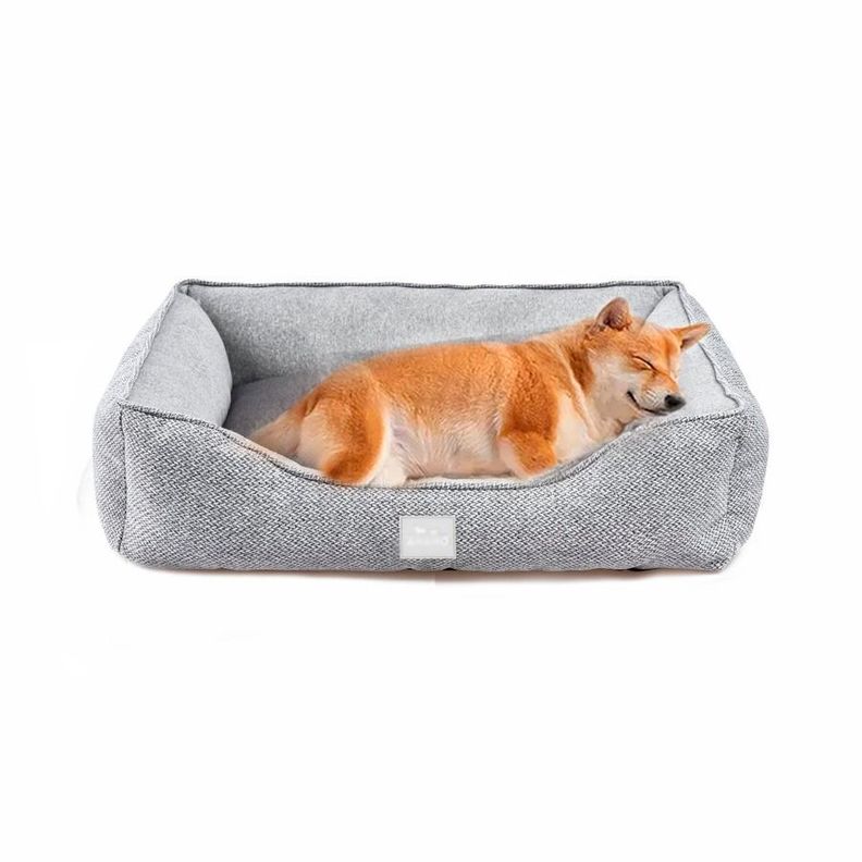 Cama Lavable Antibacteriana Para MascotasGris 90X69X20cm-3