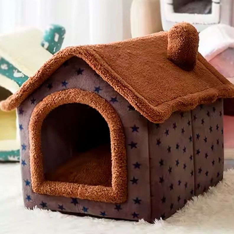 Casa Cama Refugio Diseño Estrellas Para Mascotas 44X36X39cm-1