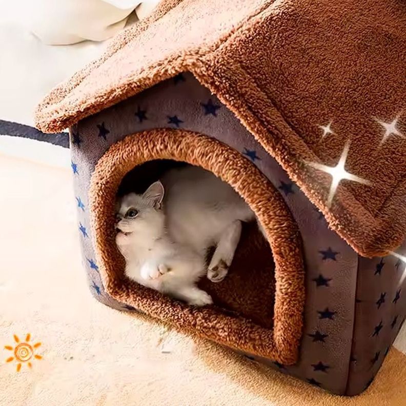 Casa Cama Refugio Diseño Estrellas Para Mascotas 44X36X39cm-3