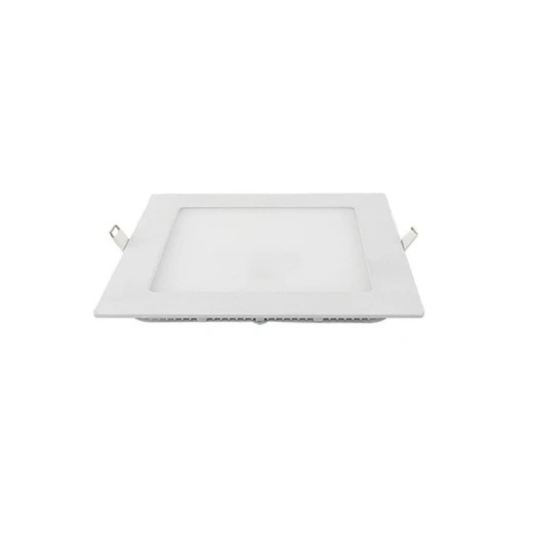 Lampara foco led cuadrada plafon 12w empotrable luz blanca-1
