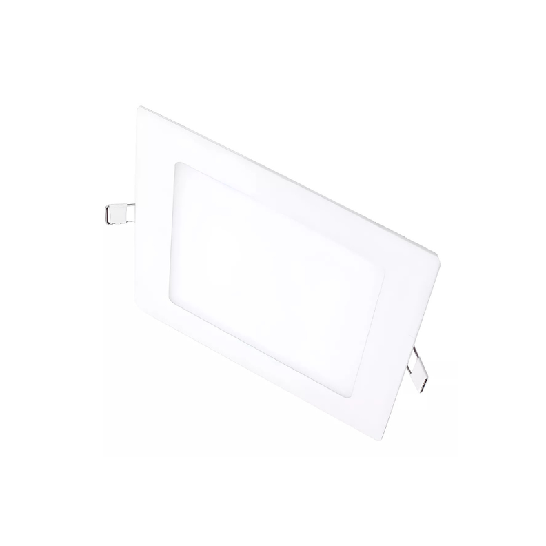 Lampara foco led cuadrada plafon 12w empotrable luz blanca-2